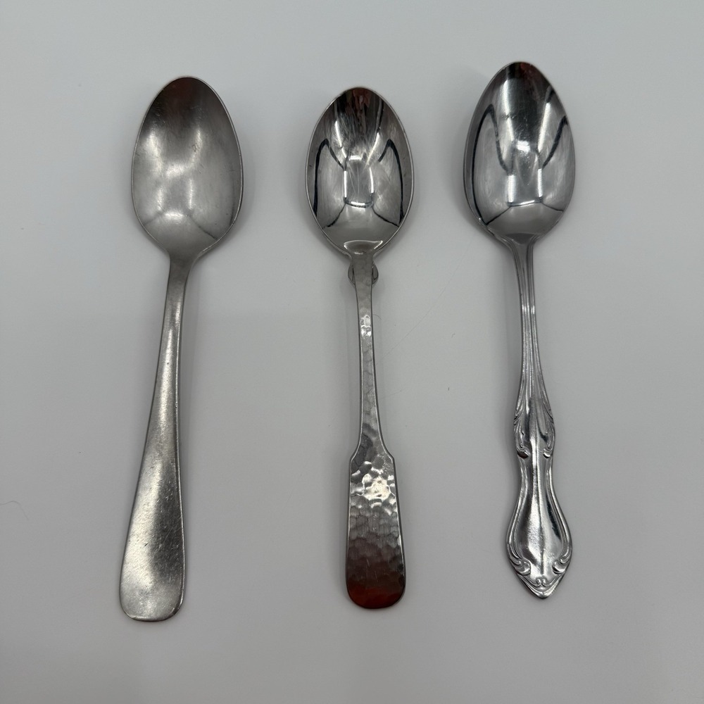 Lot of 3 Stainless Steel Flatware Teaspoons - Oneida‎ Craft - Towle - Unbranded
